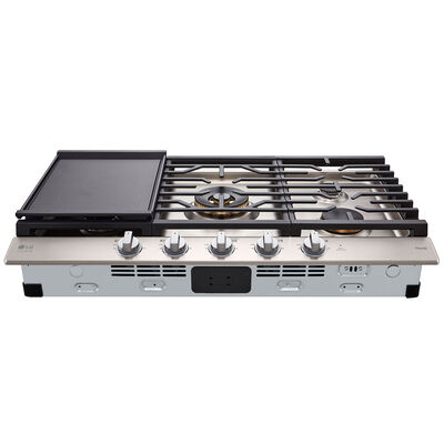 LG Studio 36 in. Gas Cooktop with 5 Sealed Burners & Griddle - Stainless Steel | CBGS3628S