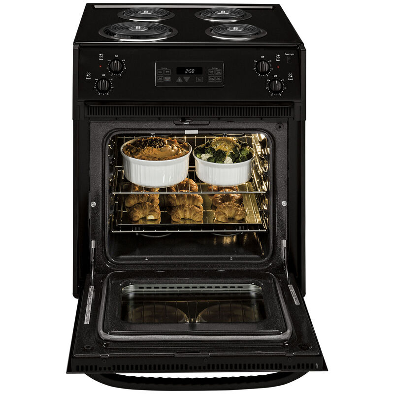 GE 27 in. 3.0 cu. ft. Oven Drop-In Electric Range with 4 Coil Burners - Black, Black, hires