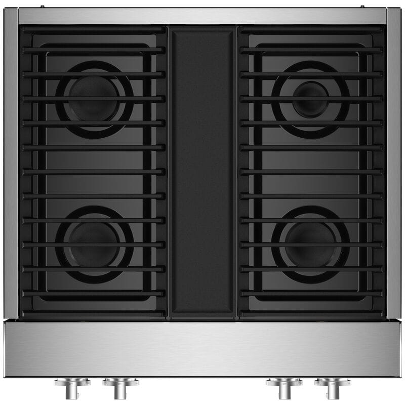JennAir Noir 30 in. 4-Burner Natural Gas Rangetop with Simmer Burner & Power Burner - Stainless Steel, , hires