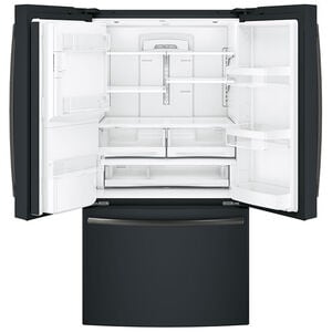 GE 36 in. 27.7 cu. ft. French Door Refrigerator with Ice & Water Dispenser - Fingerprint Resistant Black Slate, Black Slate, hires