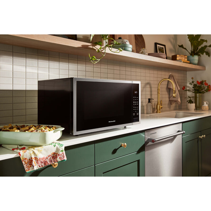 KitchenAid 25 in. 2.2 cu. ft. Countertop Microwave with Sensor Cooking - Stainless Steel with PrintShield Finish, , hires