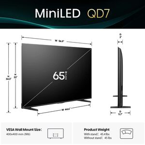 Hisense - 65" Class QD7 Series Mini LED 4K UHD Smart Fire TV, , hires