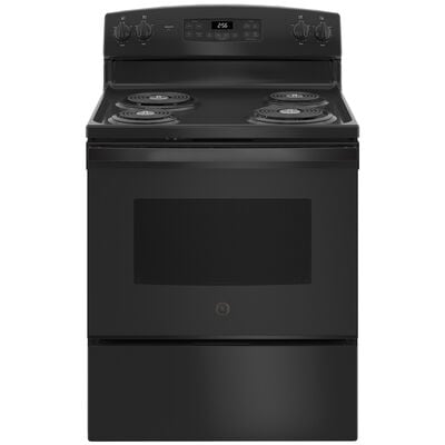 GE 30 in. 5 cu. ft. Electric Range with Coil Burners - Black | JB256DMBB