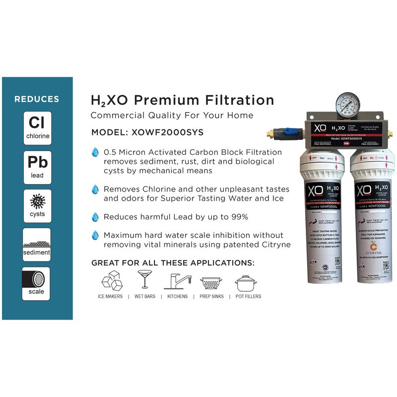 XO Dual Stage In-Line Drinking Water Filtration System Replacement Cartridges, , hires