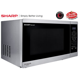 Sharp 20 in. 1.4 cu. ft. Countertop Microwave with 11 Power Levels & Sensor Cooking Controls - Stainless Steel, , hires