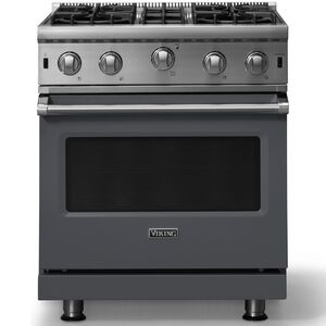 Viking 5 Series 30 in. 4 cu. ft. Standard Convection Gas Range with Open Burners - Cast Black, , hires