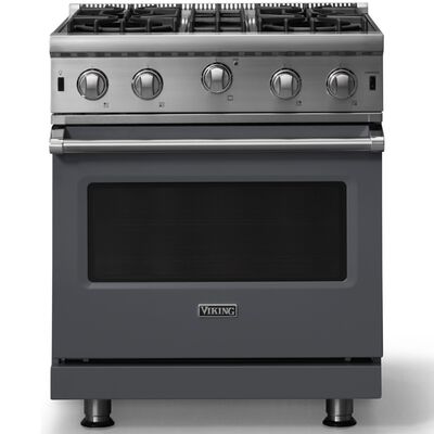 Viking 5 Series 30 in. 4 cu. ft. Standard Convection Gas Range with Open Burners - Cast Black | VGIC53024BCS