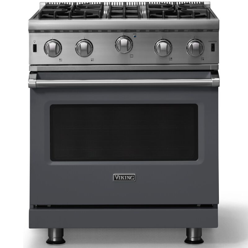 Viking 5 Series 30 in. 4 cu. ft. Standard Convection Gas Range with Open Burners - Cast Black, , hires