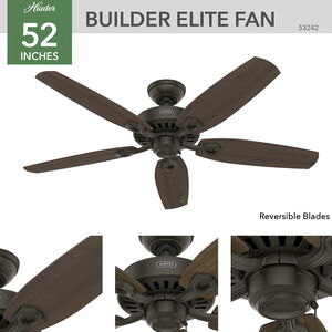 Hunter 52 inch Builder Ceiling Fan and Pull Chain - New Bronze, Bronze, hires