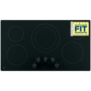 GE 36 in. 5-Burner Electric Cooktop with Simmer Burner & Power Burner - Black, Black, hires