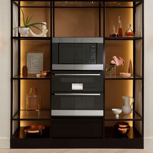 Cafe 30 in. 5 cu. ft. Smart Front Control Electric Double Wall Oven with True European Convection - Platinum Glass, Platinum Glass, hires