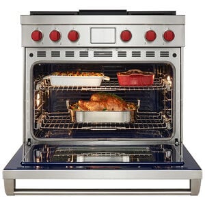 Wolf 36 in. 6.3 cu. ft. Smart Dual Convection Dual Fuel Range with 4 Sealed Burners & Griddle - Stainless Steel, , hires