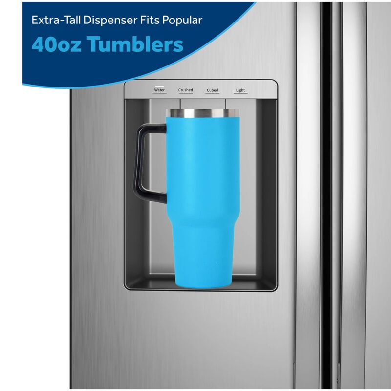 GE 36 in. 23.6 cu. ft. Counter Depth Side-by-Side Refrigerator with Ice & Water Dispenser - Fingerprint Resistant Stainless, Fingerprint Resistant Stainless, hires