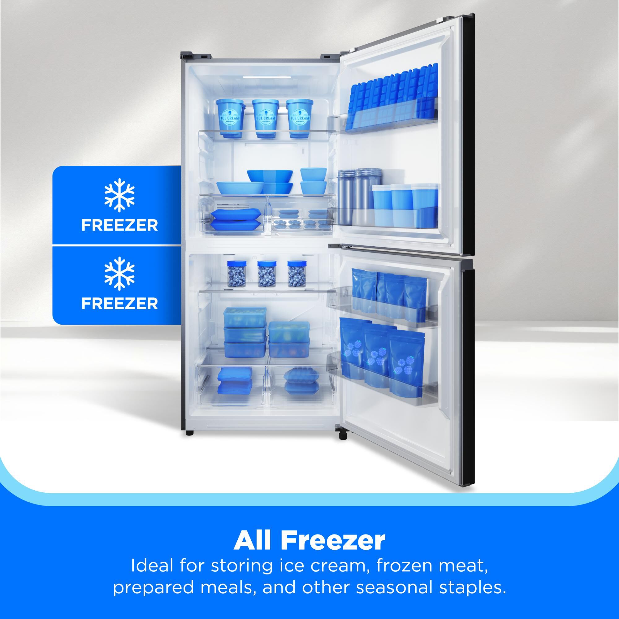 Midea 20 cu. ft. 50/50 Flex 3-Way Convertible Freezer - White