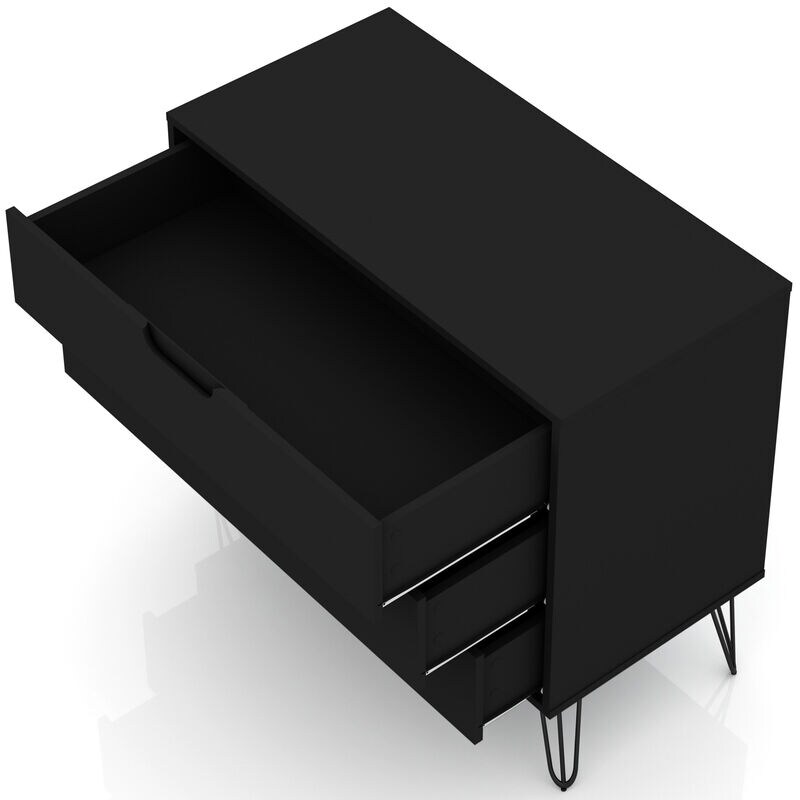 Manhattan Comfort Rockefeller Mid-Century Modern Dresser - Black, , hires