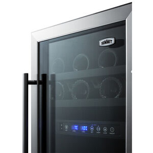 Summit 18 in. Undercounter Wine Cooler with Wood Racks, Dual Temperature Zones & 28 Bottle Capacity - Stainless Steel, , hires