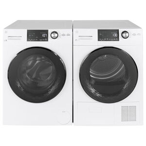 GE 24 in. 2.4 cu. ft. Front Load Washer with Sanitize & Steam Cycles - White, , hires