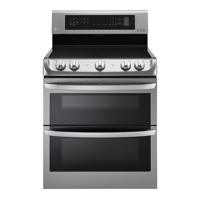 LG 30 in. 7.3 cu. ft. Convection Double Oven Freestanding Electric Range with 5 Smoothtop Burners - Stainless Steel | LDE4413ST
