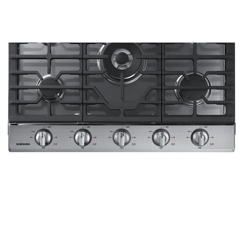 Samsung 30 in. 5-Burner Smart Natural Gas Cooktop with Griddle, Simmer Burner & Power Burner - Stainless Steel, Stainless Steel, hires