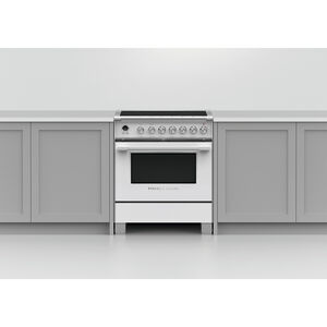 Fisher & Paykel Series 9 Classic 30 in. 3.6 cu. ft. Convection Oven Freestanding Electric Range with 4 Induction Zones - White, , hires
