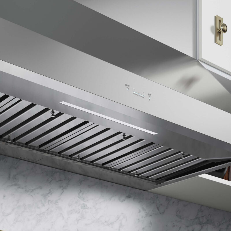 Signature Kitchen Suite 48 in. Smart Ducted Canopy Pro Style Style Range Hood with 650 CFM, 5 Fan Speeds & 1 LED Light - Stainless Steel, , hires