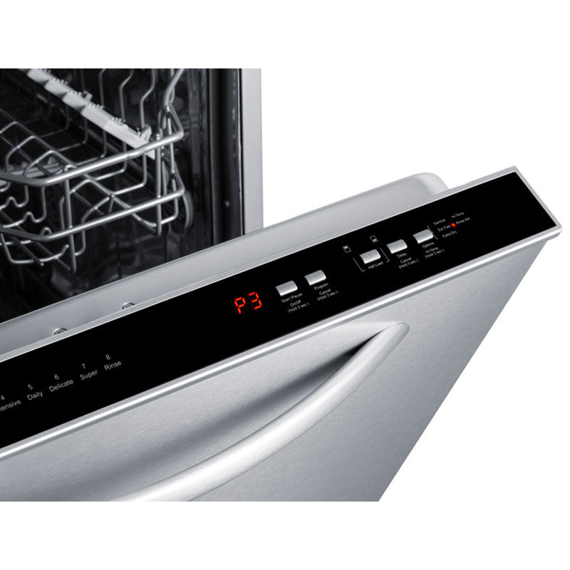 Summit 24 in. Built-In Dishwasher with Digital Control, 47 dBA Sound Level, 10 Place Settings, 8 Wash Cycles & Sanitize Cycle - Stainless Steel, , hires