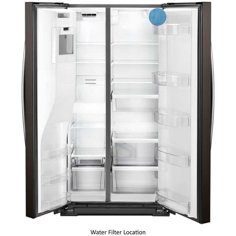 Whirlpool 36 in. 20.6 cu. ft. Counter Depth Side-by-Side Refrigerator with External Ice & Water Dispenser- Black Stainless Steel, Black Stainless Steel, hires