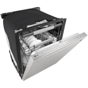 LG 24 in. Top Control Flush-Mount Smart Dishwasher with 44 dBA Sound Level, 3rd-Rack, AutoVent Dry, Dynamic Heat Dry & Pocket Handle - PrintProof Stainless Steel, , hires