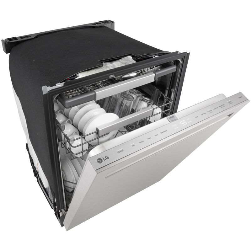 LG 24 in. Top Control Flush-Mount Smart Dishwasher with 44 dBA Sound Level, 3rd-Rack, AutoVent Dry, Dynamic Heat Dry & Pocket Handle - PrintProof Stainless Steel, , hires
