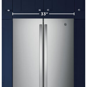 GE 33 in. 24.7 cu. ft. French Door Refrigerator with Internal Water Dispenser - Fingerprint Resistant Stainless, Fingerprint Resistant Stainless, hires