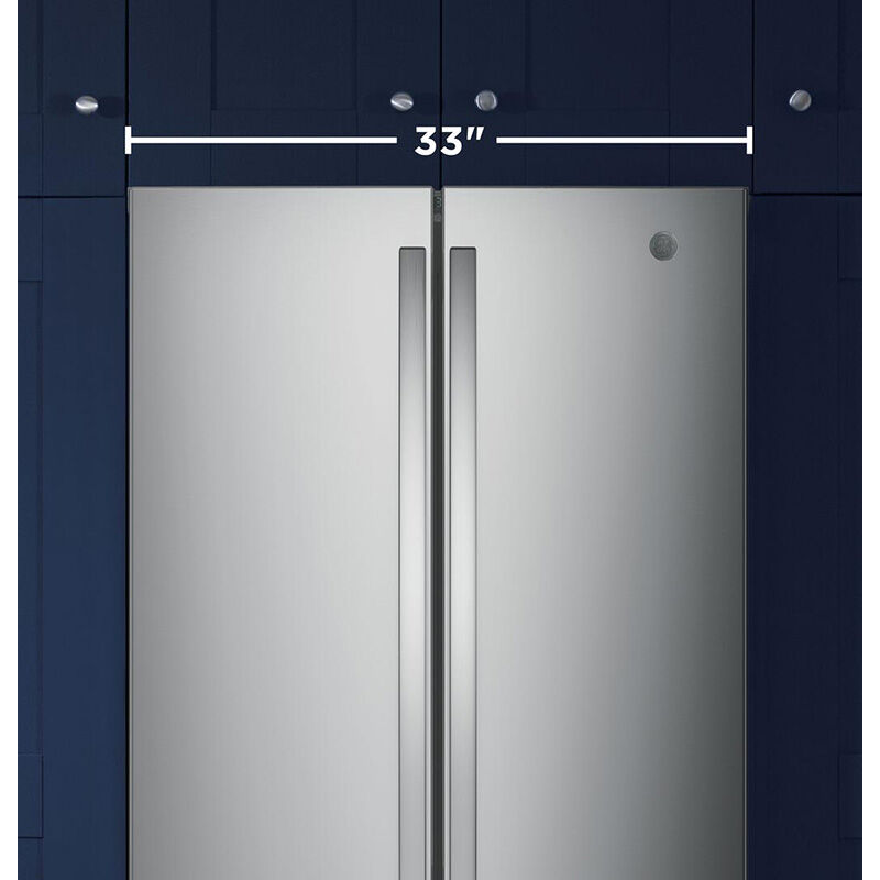 GE 33 in. 24.7 cu. ft. French Door Refrigerator with Internal Water Dispenser - Fingerprint Resistant Stainless, Fingerprint Resistant Stainless, hires