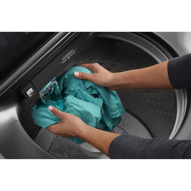 Maytag 27 in. 5.2 cu. ft. Smart Top Load Washer with Agitator & Extra Power Button - Metallic Slate, Metallic Slate, hires