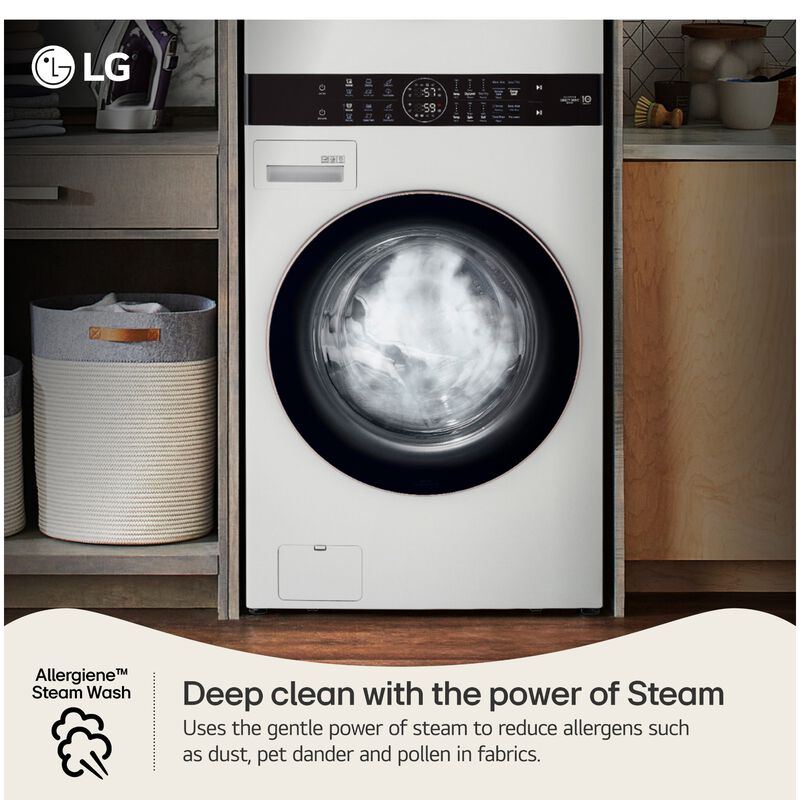 LG 27 in. WashTower with 4.5 cu. ft. Washer with 6 Wash Programs & 7.4 cu. ft. Electric Dryer with 6 Dryer Programs, Sensor Dry & Wrinkle Care - White, White, hires
