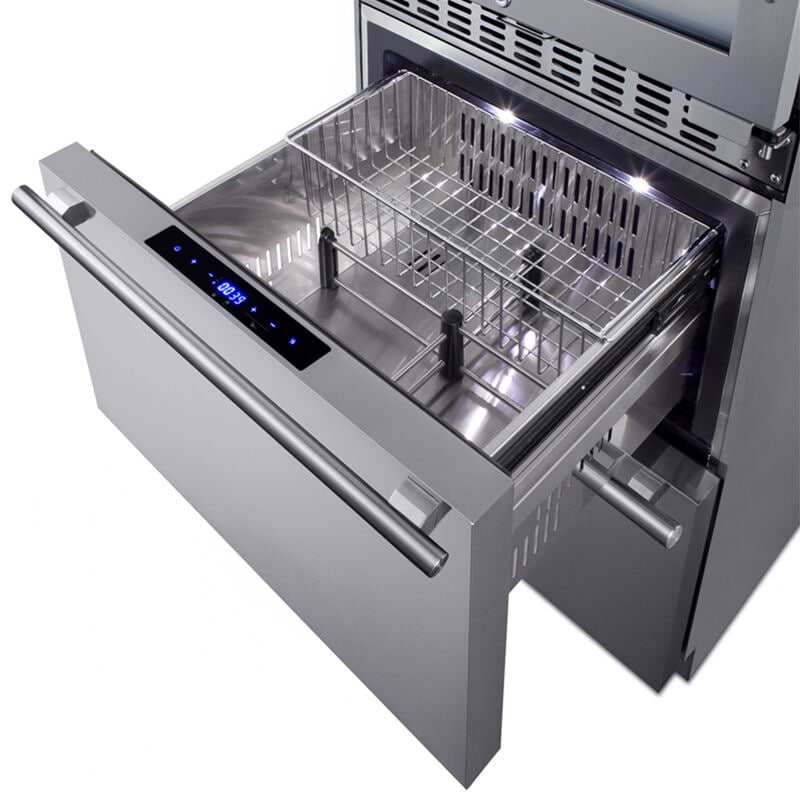 Summit 24 in. Wine Cooler with Wire Racks, Dual Temperature Zones & 46 Bottle Capacity - Stainless Steel, , hires