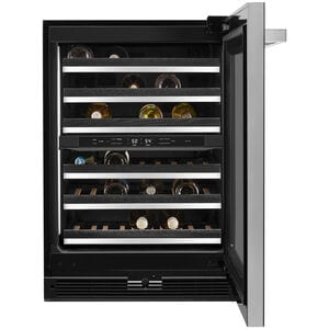 JennAir Noir 24 in. Undercounter Wine Cooler with Wood Racks, Dual Temperature Zones & 45 Bottle Capacity - Black, , hires
