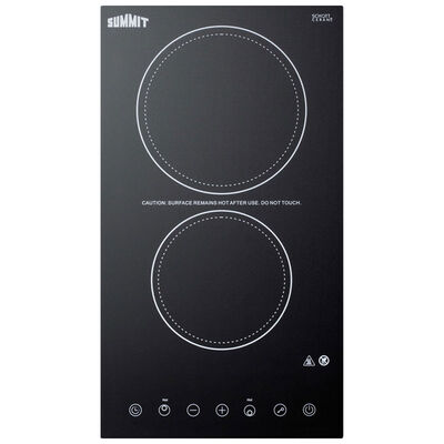 Summit 12 in. 2-Burner Electric Cooktop with Simmer Burner - Black | CR2B23T3B