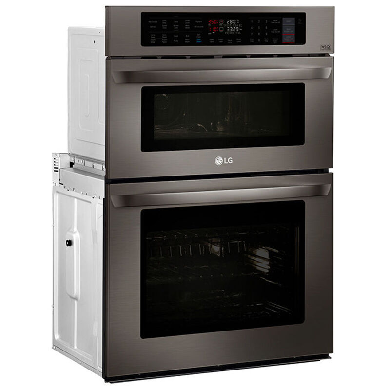LG 30inch 6.4 Cu. Ft. Electric Smart Oven/Microwave Combo Wall Oven with  True European Convection & Self Clean - Black Stainless Steel