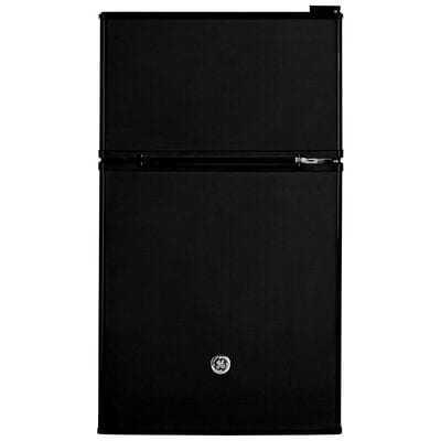 GE 19 in. 3.1 cu. ft. Mini Fridge with Top Freezer - Black | GDE03GGKBB