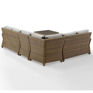 Crosley Bradenton 5 Piece Wicker Outdoor Sectional - Gray, , hires