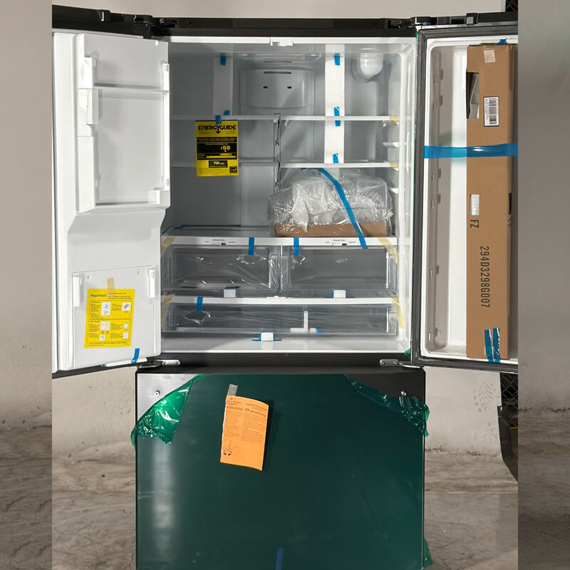 GE 36 in. 25.6 cu. ft. French Door Refrigerator with Ice & Water Dispenser - Fingerprint Resistant Black Slate (Open Box Excellent Condition), , hires