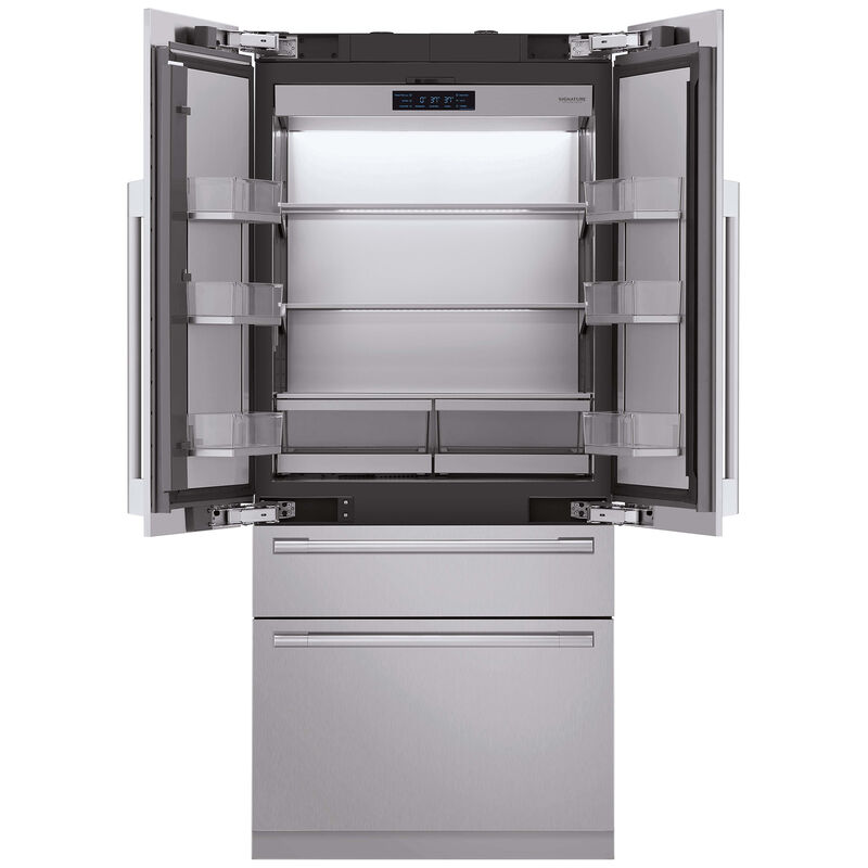 Signature Kitchen Suite 36 in. 19.3 cu. ft. Built-In Smart Counter Depth 4-Door French Door Refrigerator with Internal Water Dispenser - Custom Panel Ready, , hires