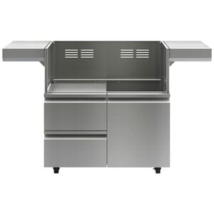 Wolf 36" Stainless Steel Cart with Wheels, Self-Closing Doors, and Fold Down Side Shelves for OG36, , hires
