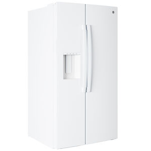 GE 36 in. 27.9 cu. ft. Side-by-Side Refrigerator with Ice & Water Dispenser - White, White, hires