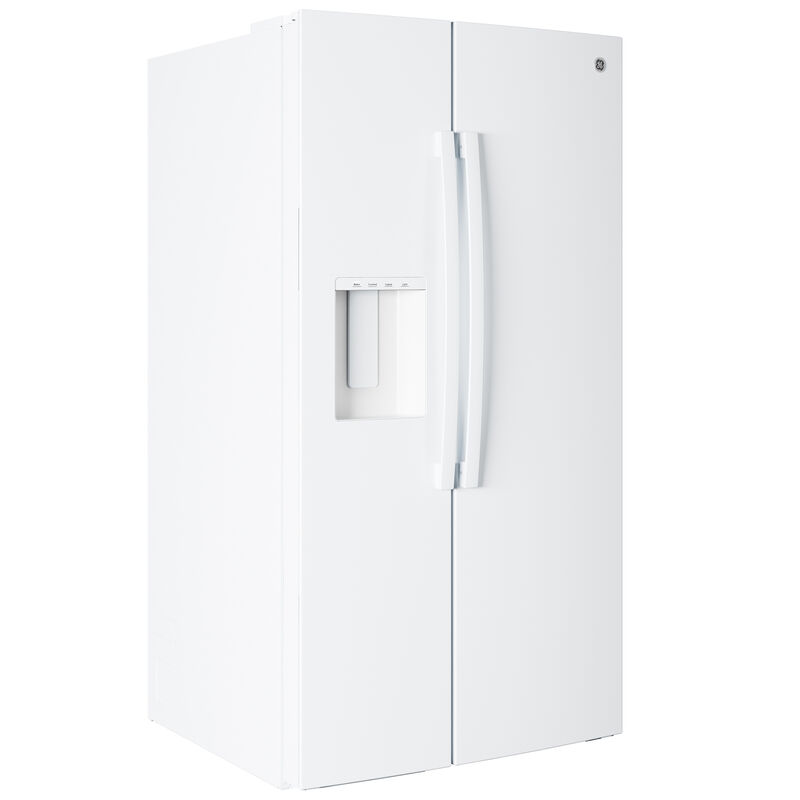 GE 36 in. 27.9 cu. ft. Side-by-Side Refrigerator with Ice & Water Dispenser - White, White, hires
