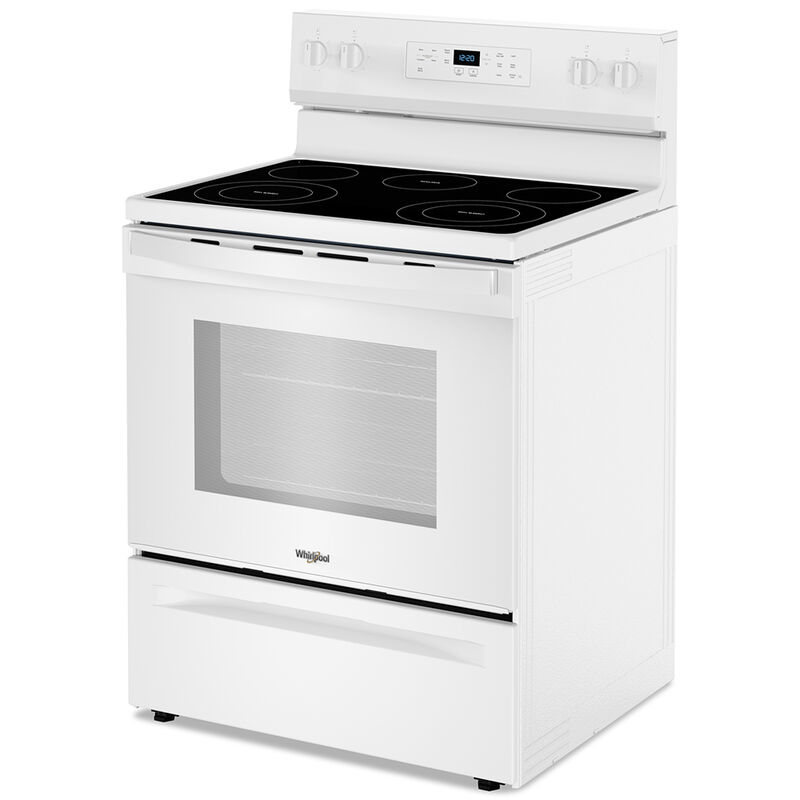 Whirlpool 30 in. 5.3 cu. ft. Freestanding Electric Range with 5 Radiant Burners - White, White, hires