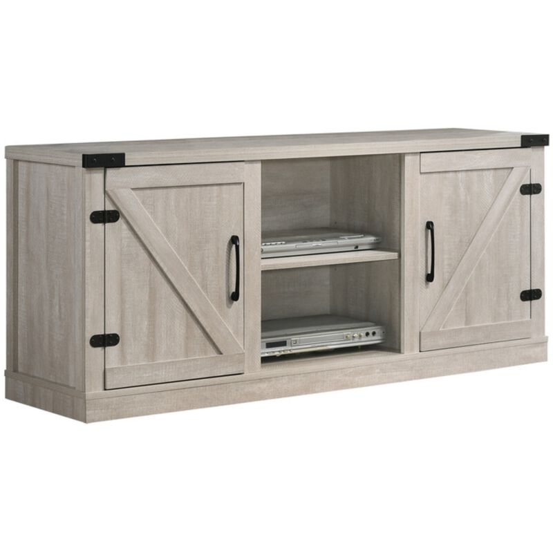 Lilola Salma Dusty Gray 58"W TV Stand with 2 Open Shelves and 2 Cabinets, , hires