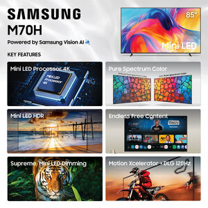 Samsung - 65" Class M70H Mini LED 4K UHD Smart Tizen TV, , hires