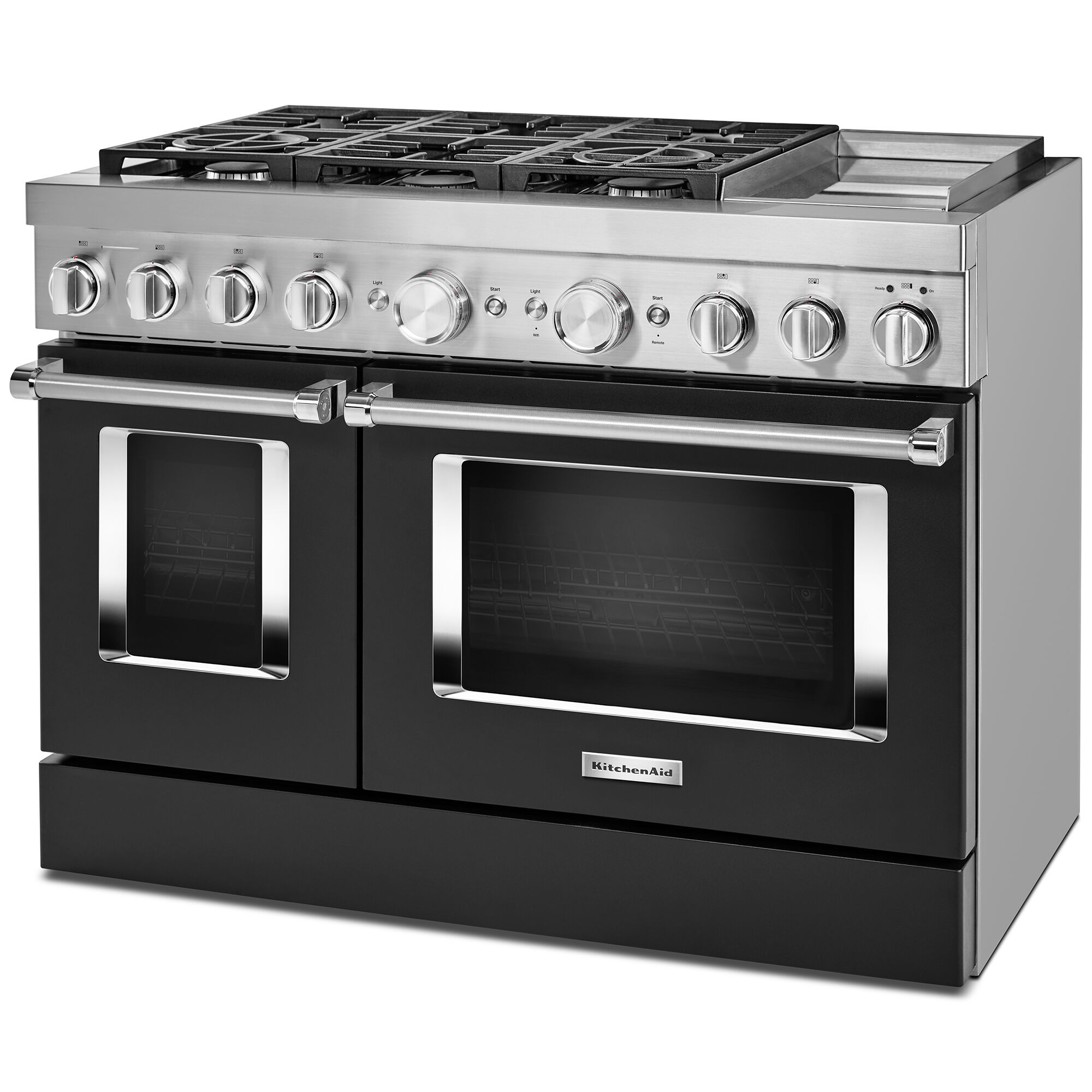 black double oven stove