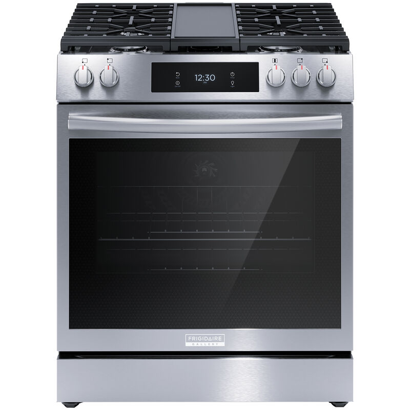 Frigidaire Gallery 30 in. 6.1 cu. ft. Air Fry Convection Oven Freestanding  Gas Range with 5 Sealed Burners & Griddle - Stainless Steel