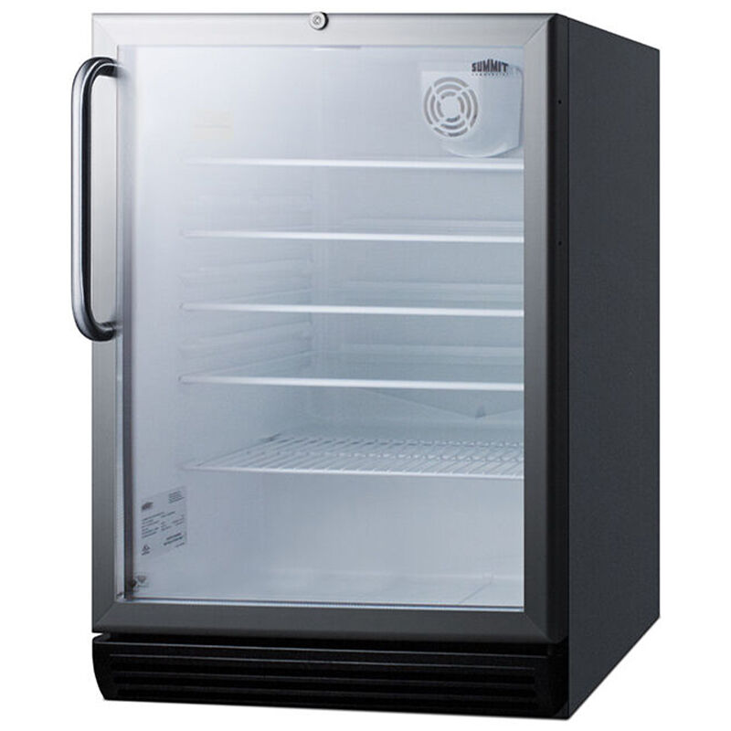 Summit 24 in. Built-In/Freestanding 5.2 cu. ft. Beverage Center with Adjustable Shelves & Knob(s) Control - Stainless Steel, , hires